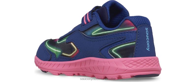rit 10 jr. sneaker kinderen Saucony64BDR983 neon/blauw/roze