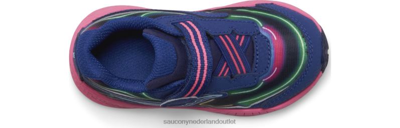 rit 10 jr. sneaker kinderen Saucony64BDR983 neon/blauw/roze