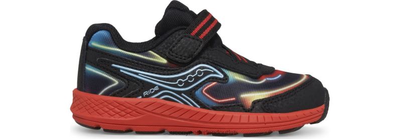 rit 10 jr. sneaker kinderen Saucony64BDR984 neon/zwart/rood