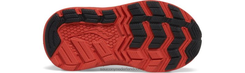 rit 10 jr. sneaker kinderen Saucony64BDR984 neon/zwart/rood