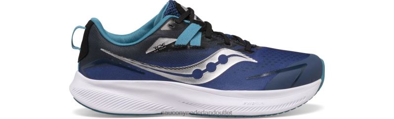 rit 15 sneaker kinderen Saucony64BDR1038 schemer/zwart