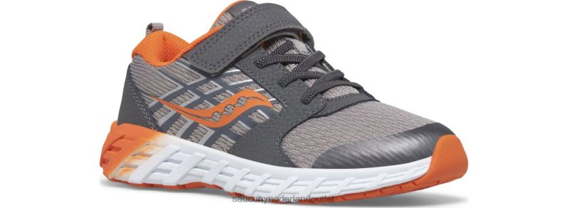wind 2.0 a/c sneaker kinderen Saucony64BDR872 grijs/oranje