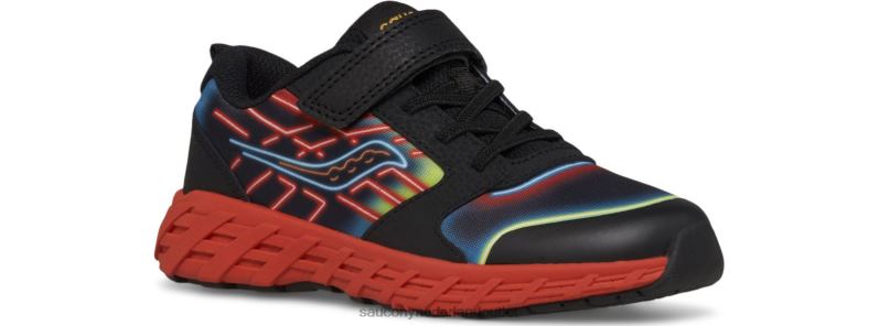 wind 2.0 a/c sneaker kinderen Saucony64BDR875 neon/zwart/rood