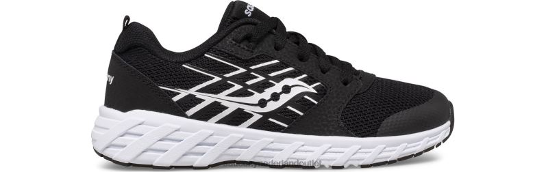 wind 2.0 vetersneaker kinderen Saucony64BDR936 zwart wit