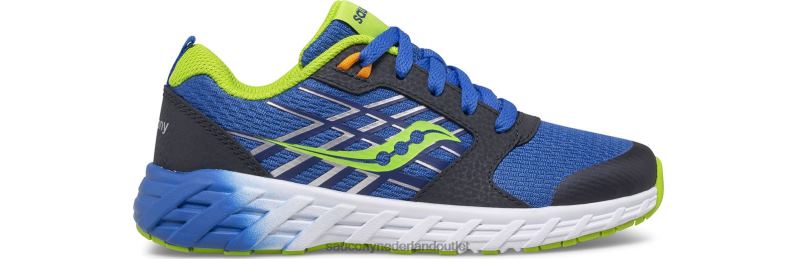 wind 2.0 vetersneaker kinderen Saucony64BDR937 blauw groen