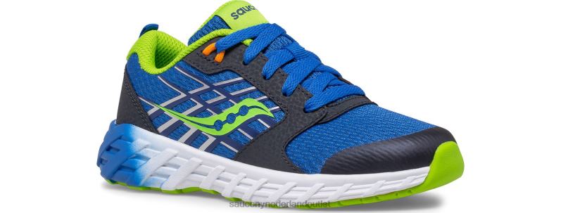 wind 2.0 vetersneaker kinderen Saucony64BDR937 blauw groen