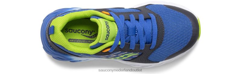 wind 2.0 vetersneaker kinderen Saucony64BDR937 blauw groen