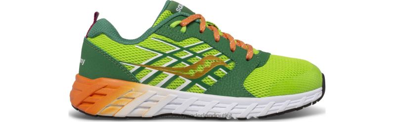 wind 2.0 vetersneaker kinderen Saucony64BDR938 groen/oranje