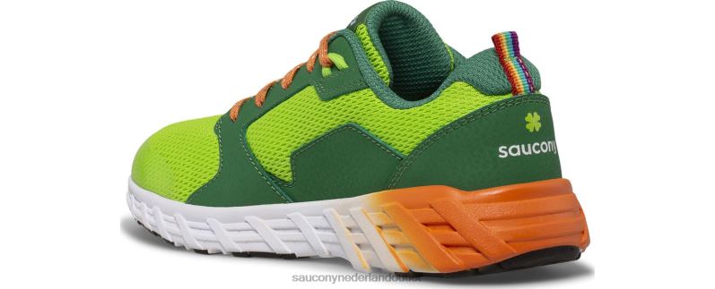 wind 2.0 vetersneaker kinderen Saucony64BDR938 groen/oranje