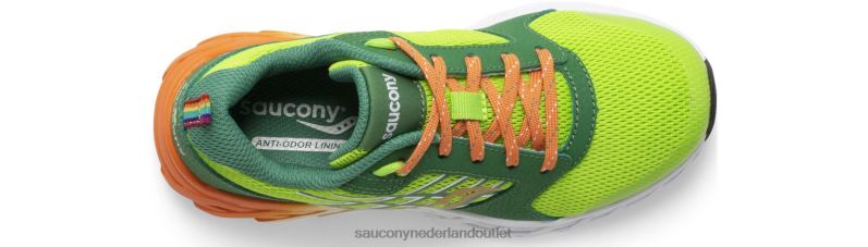 wind 2.0 vetersneaker kinderen Saucony64BDR938 groen/oranje
