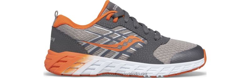 wind 2.0 vetersneaker kinderen Saucony64BDR940 grijs/oranje