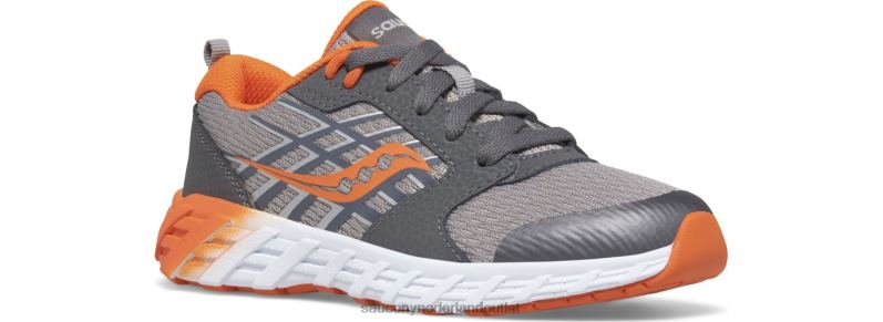 wind 2.0 vetersneaker kinderen Saucony64BDR940 grijs/oranje