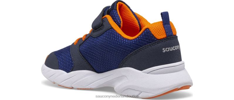 windfst a/c sneaker kinderen Saucony64BDR868 marine/oranje