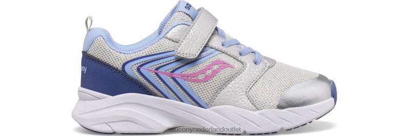 windfst a/c sneaker kinderen Saucony64BDR869 zilver/blauw/roze