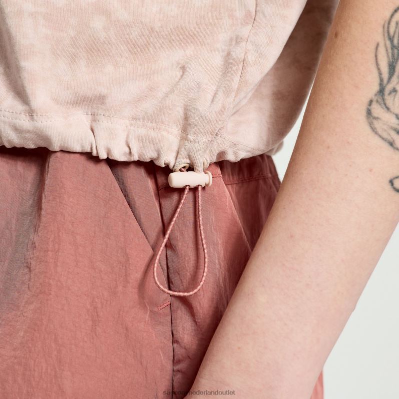 afwikkelen crop korte mouw vrouwen Saucony64BDR765 sepia roos