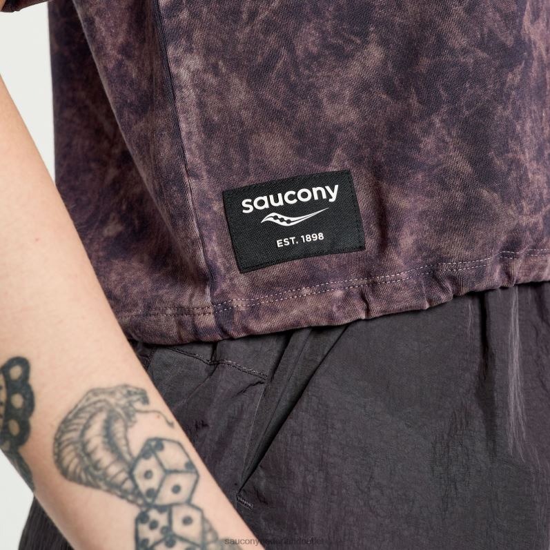 afwikkelen crop korte mouw vrouwen Saucony64BDR766 basalt