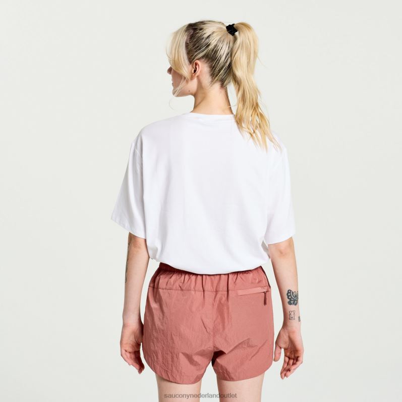 afwikkelen crop korte mouw vrouwen Saucony64BDR767 wit