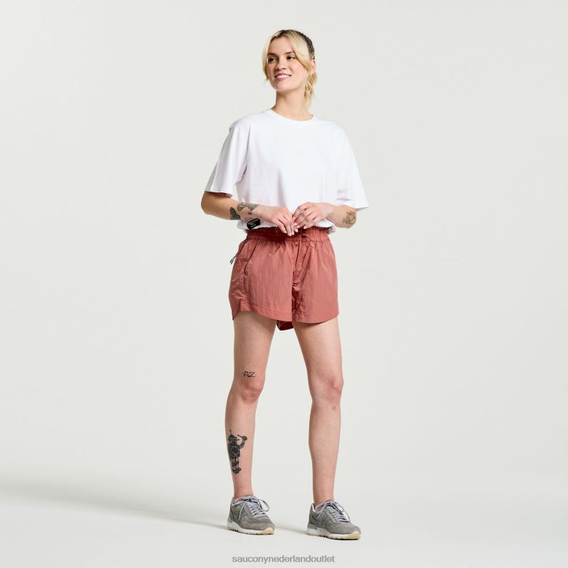 afwikkelen crop korte mouw vrouwen Saucony64BDR767 wit