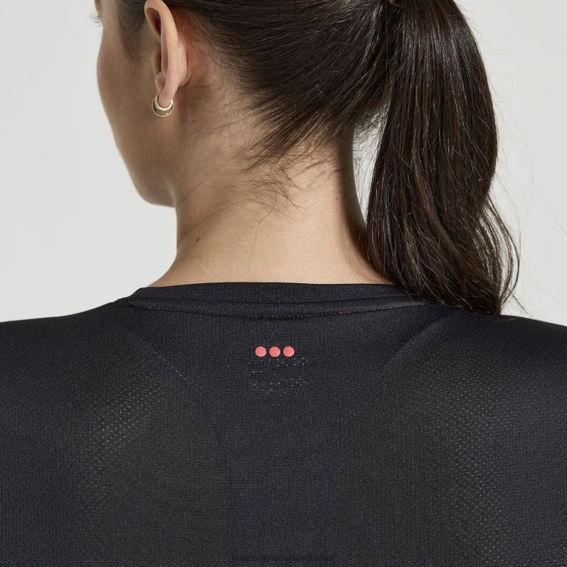 stopwatch grafische korte mouw vrouwen Saucony64BDR738 zwarte afbeelding