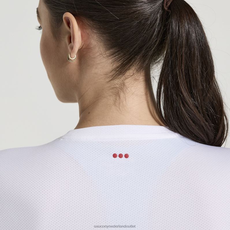 stopwatch grafische korte mouw vrouwen Saucony64BDR740 witte afbeelding