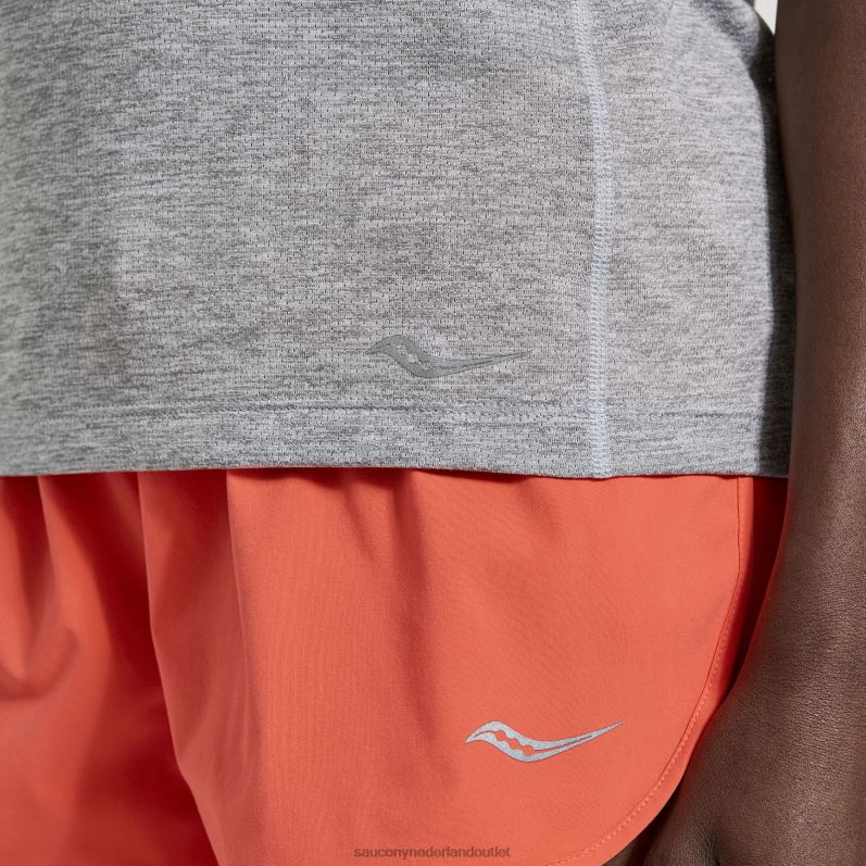 stopwatch korte mouw vrouwen Saucony64BDR732 lichtgrijze heide