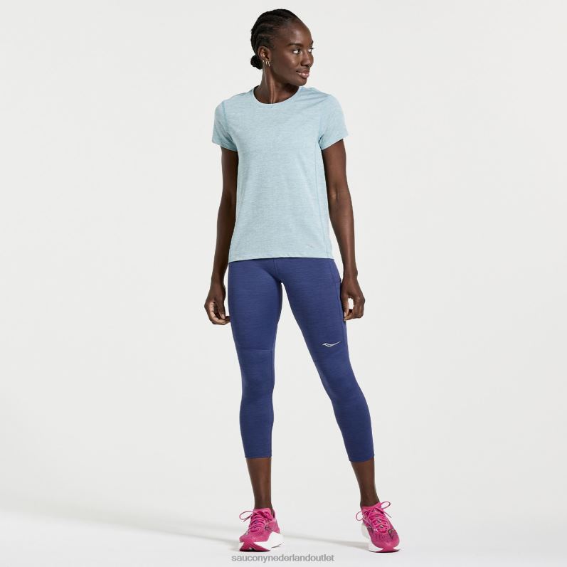 stopwatch korte mouw vrouwen Saucony64BDR733 regen heide