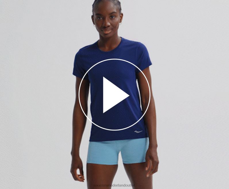 stopwatch korte mouw vrouwen Saucony64BDR733 regen heide