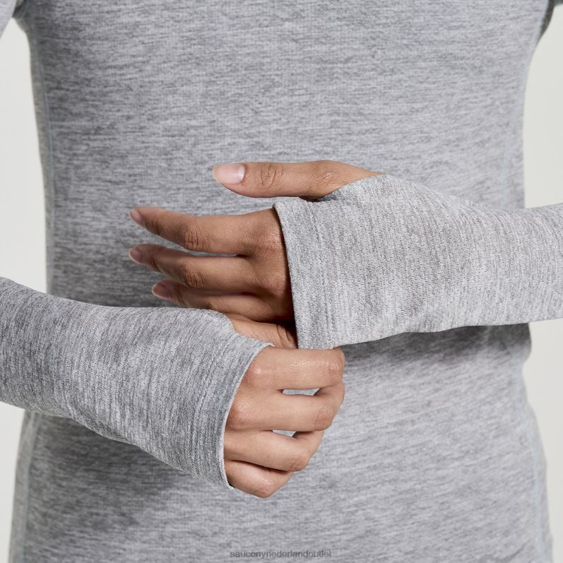 stopwatch lange mouw vrouwen Saucony64BDR744 lichtgrijze heide