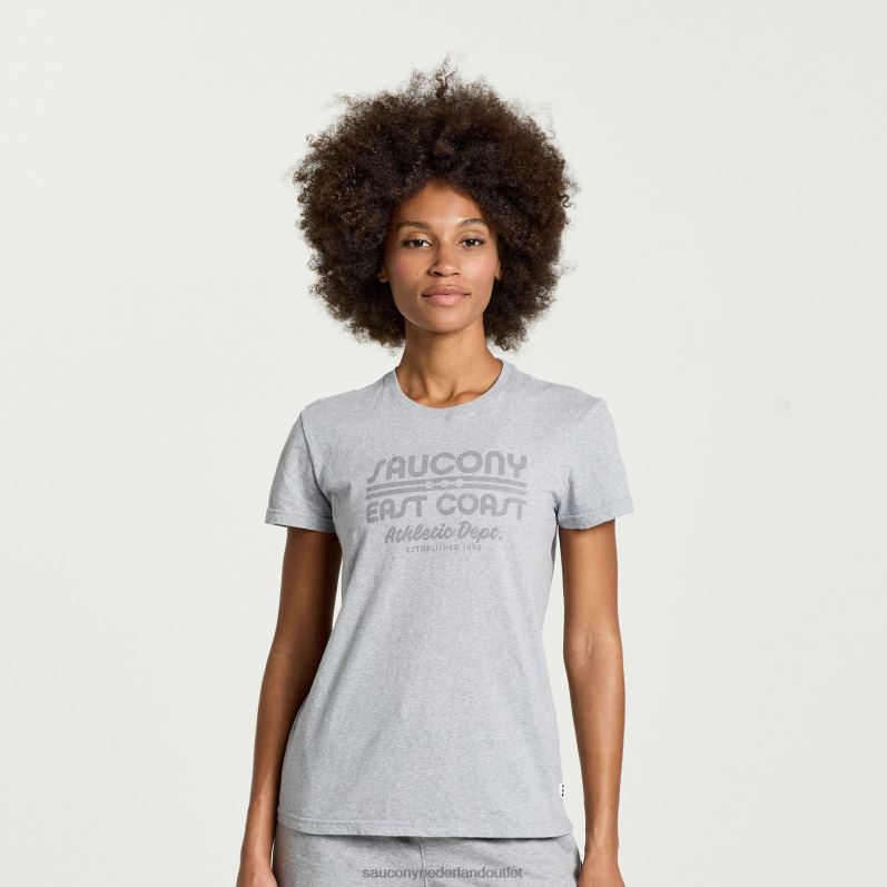 uitgerust t-shirt vrouwen Saucony64BDR788 lichtgrijze heideafbeelding