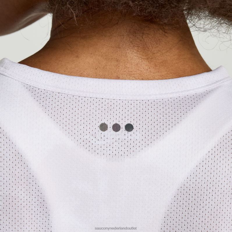 verheffen korte mouw vrouwen Saucony64BDR770 witte tie-dye print