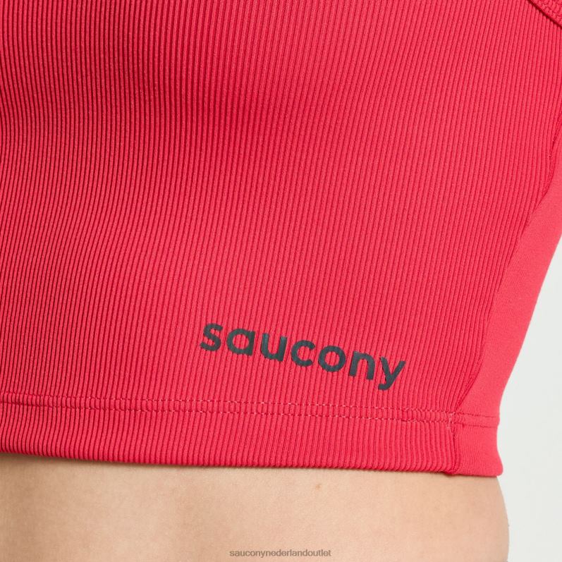 verhoogde crop top vrouwen Saucony64BDR771 roos