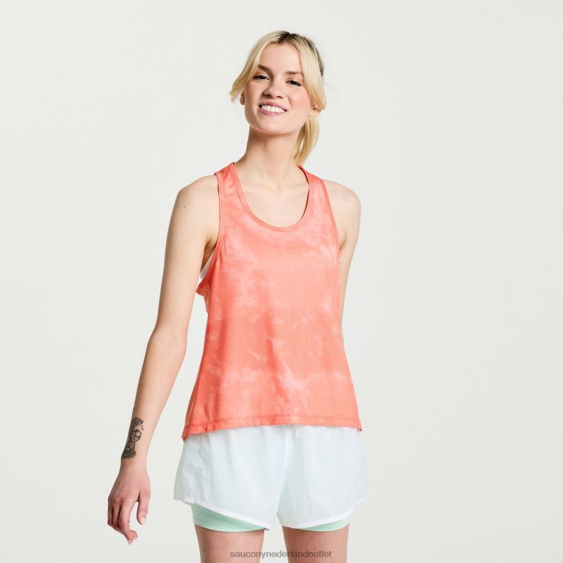 verhoogde tanktop vrouwen Saucony64BDR749 zenit tie-dye print