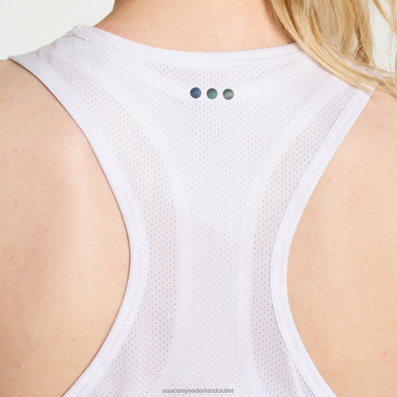 verhoogde tanktop vrouwen Saucony64BDR751 witte tie-dye print